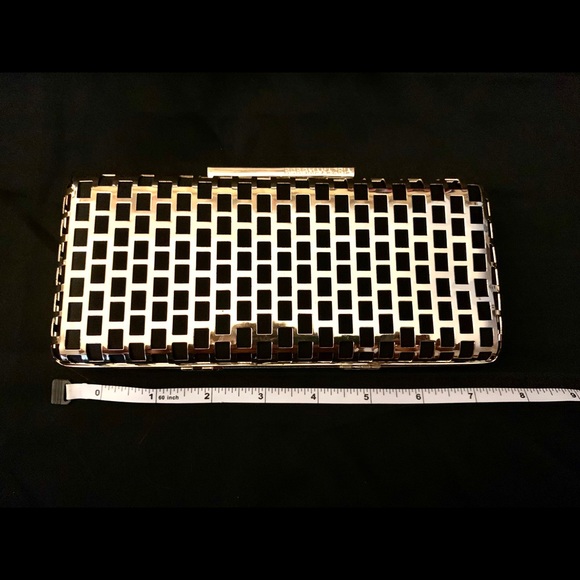 BCBG MACAZRIA Mina Cage Clutch - Gold and Black - Picture 6 of 8